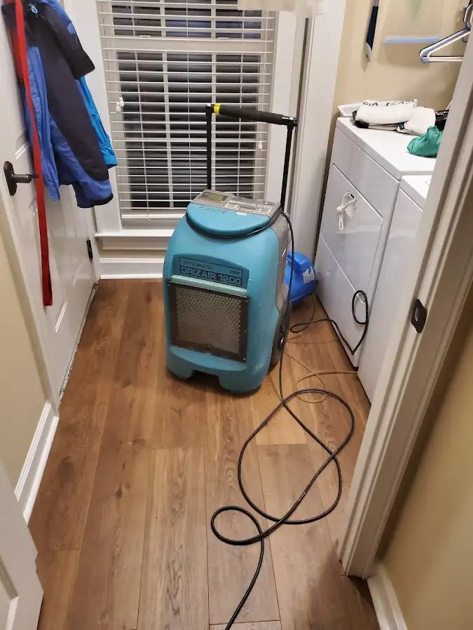 Commercial dehumidifier deployed for Flood Damage Cleanup in Byron
